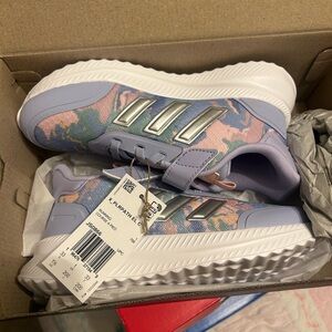 Adidas Kids' Pastel Sneakers with Silver Stripes